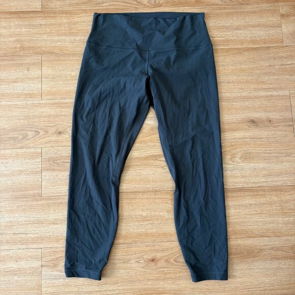 Lululemon Athletic Align Ribbed HR Yoga Pants 25” Graphite Grey Women’s Size 12 - Picture 1 of 8